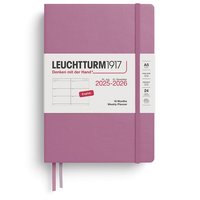 Kalender 2025-2026 Leuchtturm A5 Vecka/Uppslag horisontal 18mån Dusty rose
