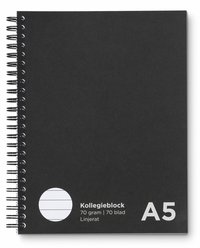 Kollegieblock A5 linjerat svart